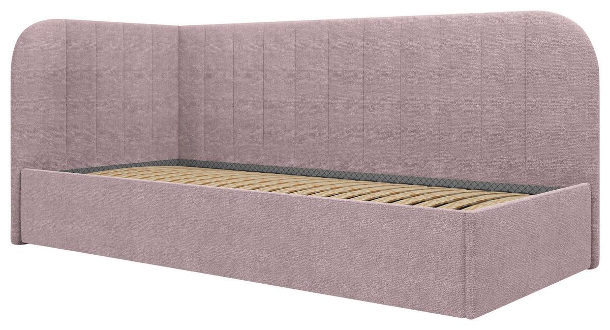 Polsterbett Millow Links Rosa Lf: 90x200 Cm - Schwarz/Rosa, MODERN, Holz/Holzwerkstoff (90/200cm) - MID.YOU