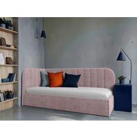 Polsterbett Millow Links Rosa Lf: 90x200 cm - Schwarz/Rosa, MODERN, Holz/Holzwerkstoff (90/200cm) - MID.YOU