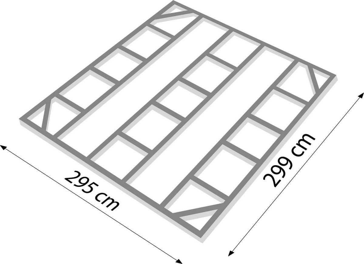 Fundamentrahmen 295 X 299 cm Metall - Silberfarben, Basics, Metall (295/2/299cm)