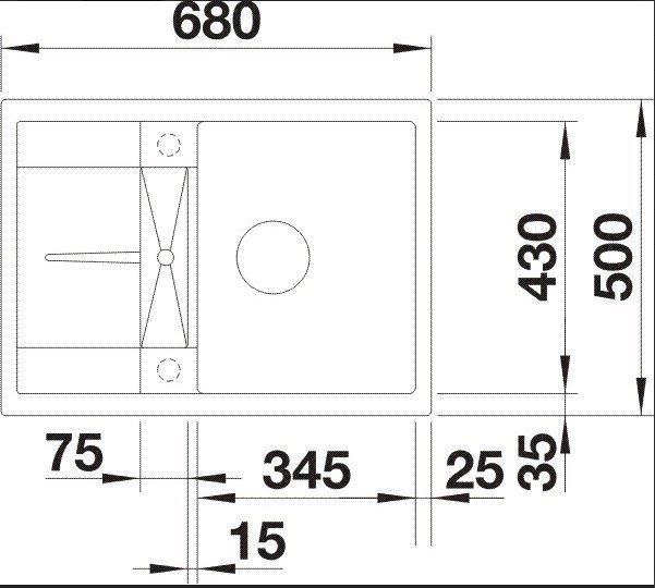 DREZ METRA 45 S COMPACT - biela, kameň (68/50cm) - Blanco