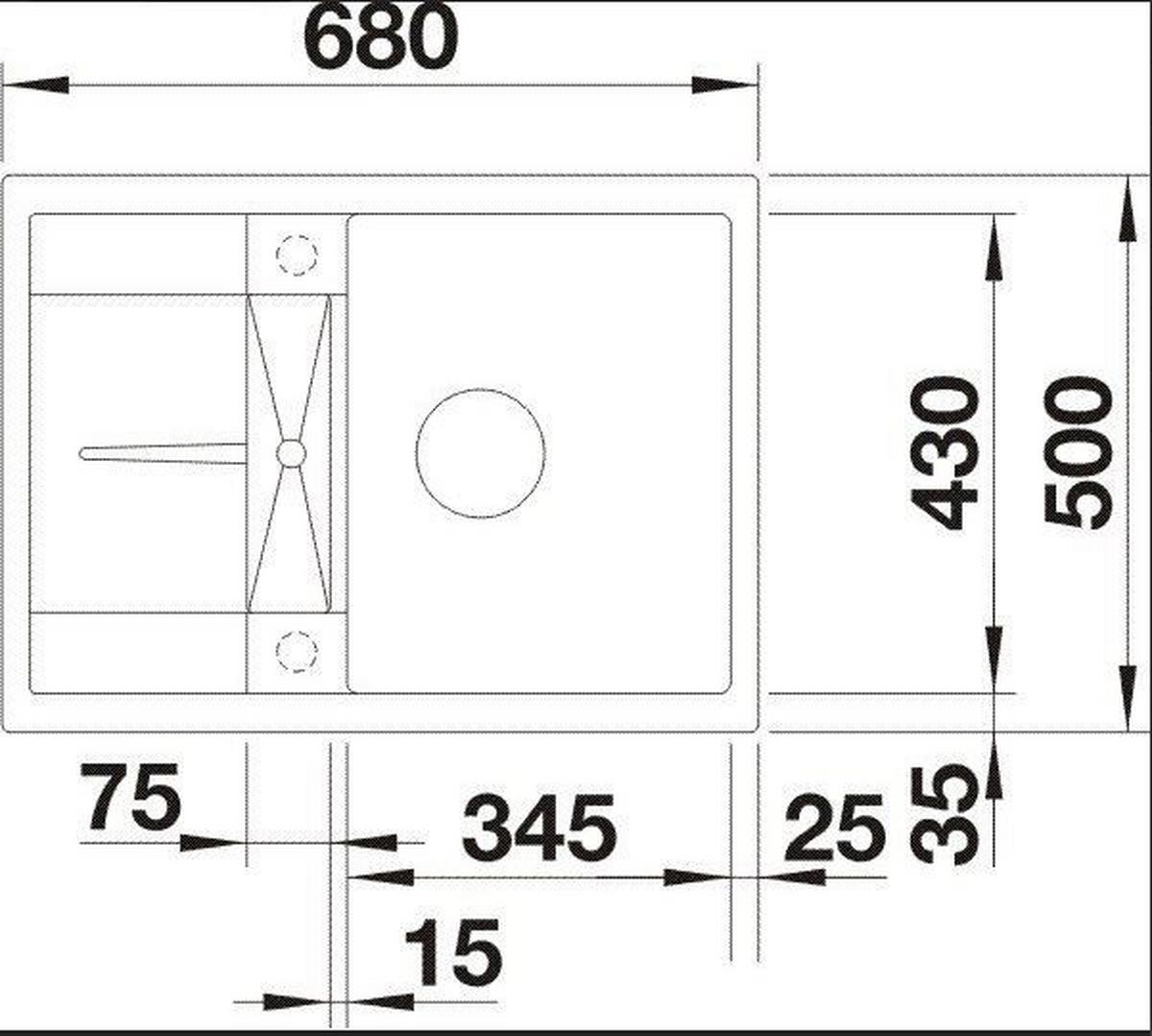 DREZ METRA 45 S COMPACT - biela, kameň (68/50cm) - Blanco