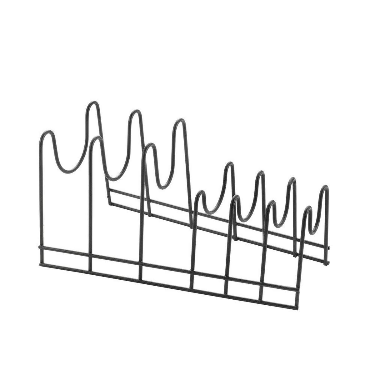 Deckelhalter Lido Lava Für 6 Topfdeckel, Schwarz - Schwarz, Basics, Metall (16/28/14cm)