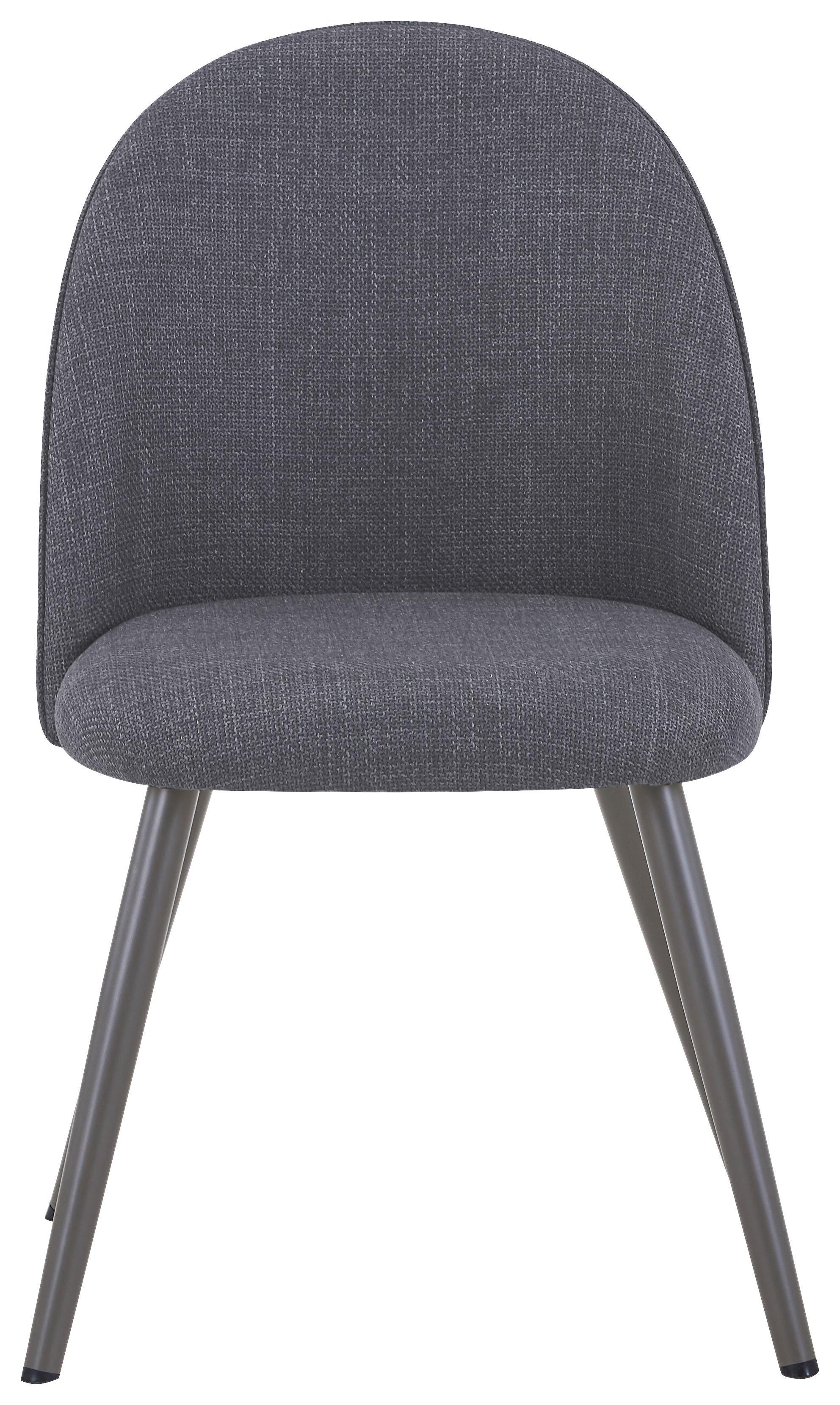 Vierfußstuhl Wando Webstoff Grau Gepolstert - Grau, Trend, Textil/Metall (53/84/54cm)