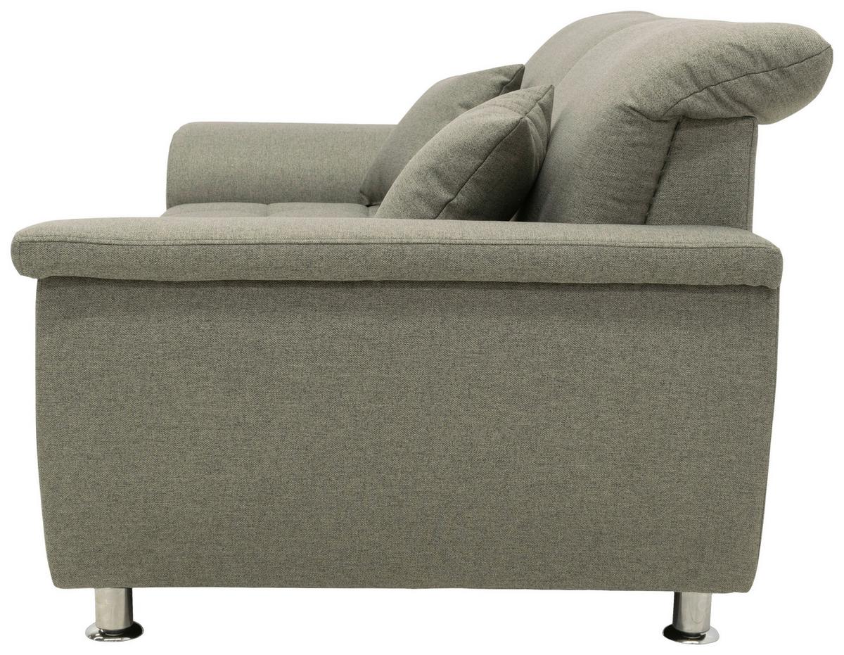 2-sitzer-sofa Franzi Armlehnen Silberfarben Webstoff - Chromfarben/Graubraun, KONVENTIONELL, Textil (190/81/105cm) - MID.YOU