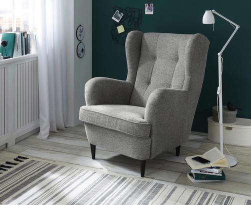 Sessel B: 78 cm Sessel Oskar Silber