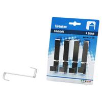 Türhaken Adalar zum Hängen An Türfalz Edelstahl 4 Stk. - Silberfarben, Metall (8cm)