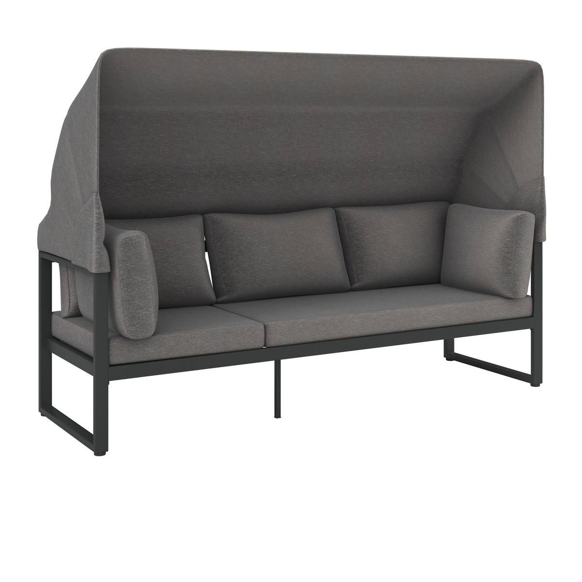 Lounge Garnitúra Lagos - antracit/szürke, Modern, textil/fa - Beldano