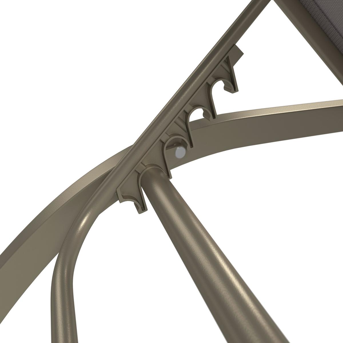 Sonnenliege Olivia Metall/textil Mit Rollen - Hellgrau, MODERN, Textil/Metall (198/62/34-87cm) - Luca Bessoni