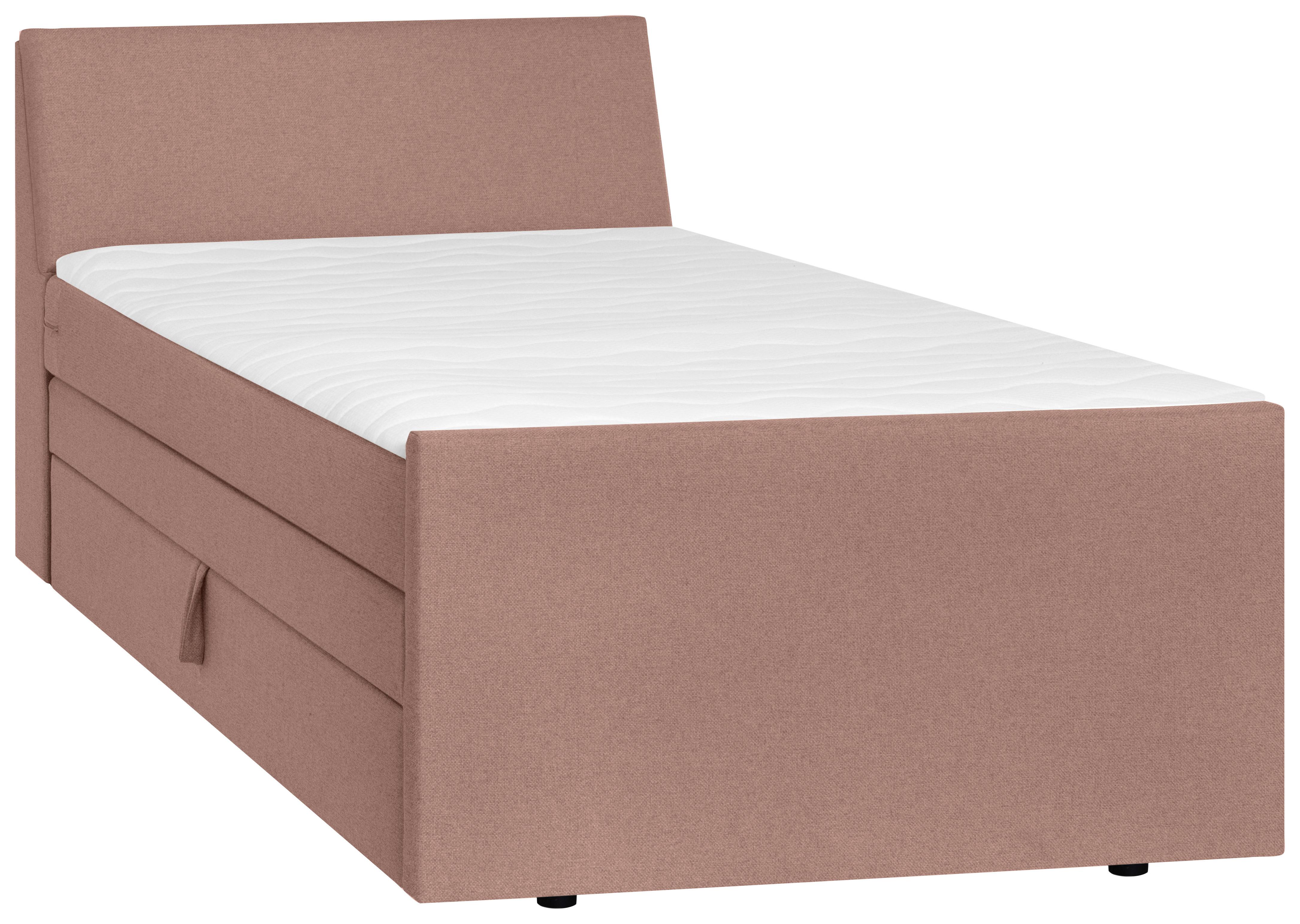 Boxspringbett mit Bettkasten Nida 100x200 cm Altrosa - Altrosa/Schwarz, MODERN, Holz/Textil (100/200cm) - MID.YOU