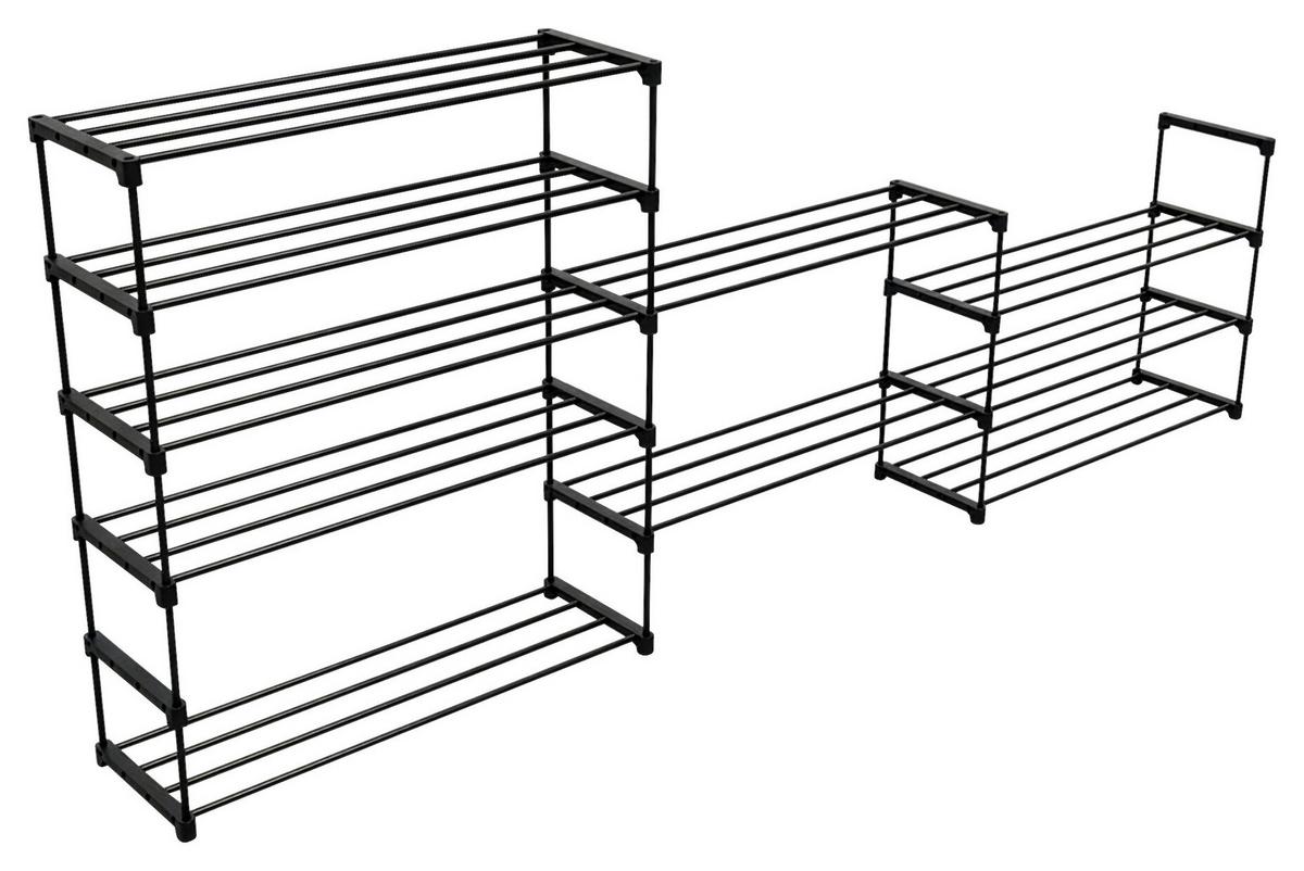 REGÁL NA TOPÁNKY GRANDO -BASED/SB- - čierna, Konventionell, kov/plast (94/194/30cm) - Based