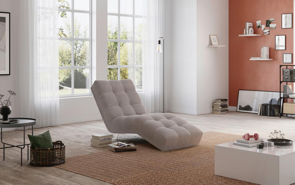 Liege Isabella Grau B: 68cm - Chromfarben/Grau, MODERN, Textil (68/88/164cm) - MID.YOU