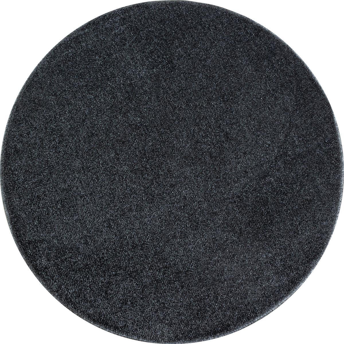 Hochflor Teppich Grau Ata Rund Ø 120 cm - Grau, KONVENTIONELL, Textil (120cm) - Novel