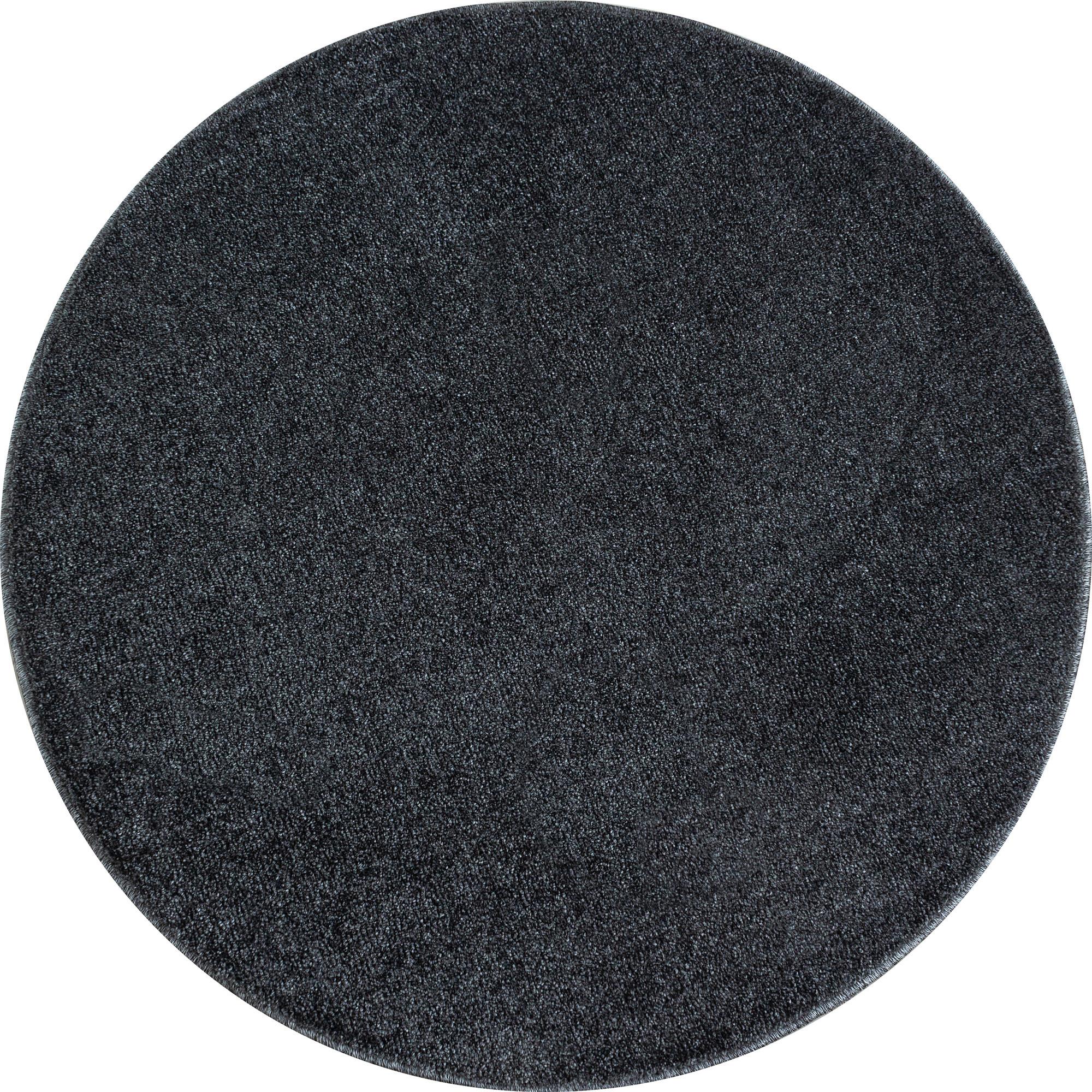 Hochflor Teppich Grau Ata Rund Ø 120 cm