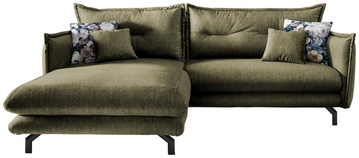 Ecksofa Lava Grün S: 180/255 cm - Türkis/Schwarz, MODERN, Textil (180/255cm) - Livetastic