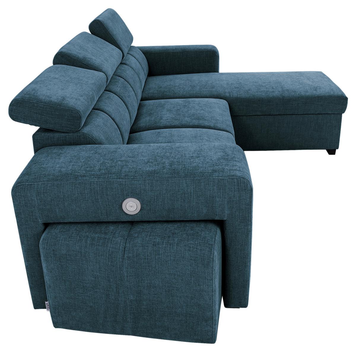 Ecksofa Sirius M blau, 251x165cm - Blau, KONVENTIONELL, Holz/Holzwerkstoff (251/165cm)