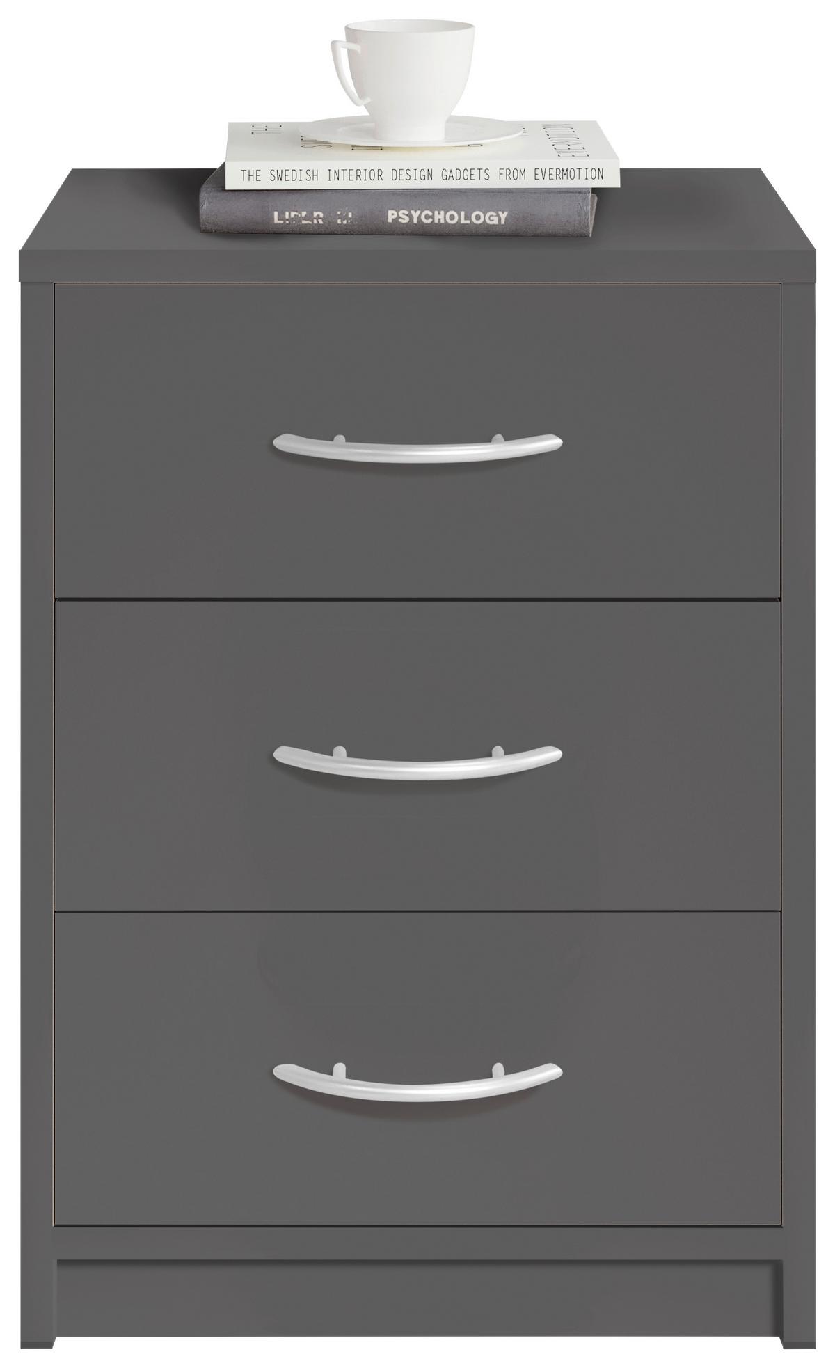 Nachtkästchen Graphitfarben H: 54 cm Pepe - Graphitfarben, Basics (38,5/54/28,2cm) - P & B