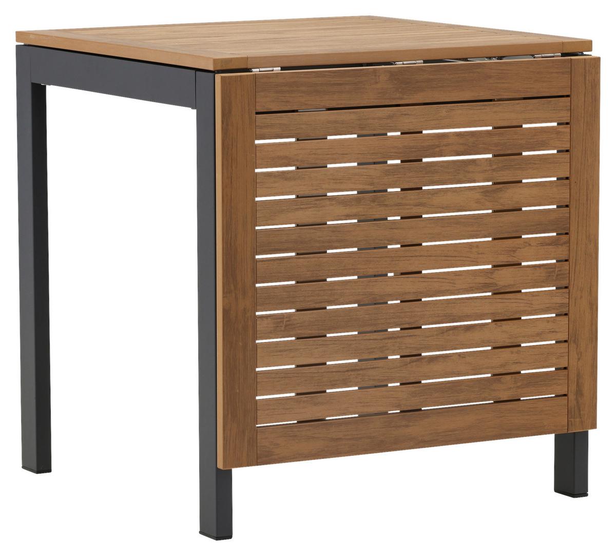 Balkontisch Diego - Schwarz/Braun, KONVENTIONELL, Holz/Metall (70/70/75cm) - Gardenson