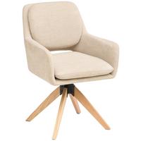 Armlehnstuhl Marley Webstoff Beige, B: 59 cm - Beige/Naturfarben, KONVENTIONELL, Holz/Textil (59/89/65cm) - Livetastic