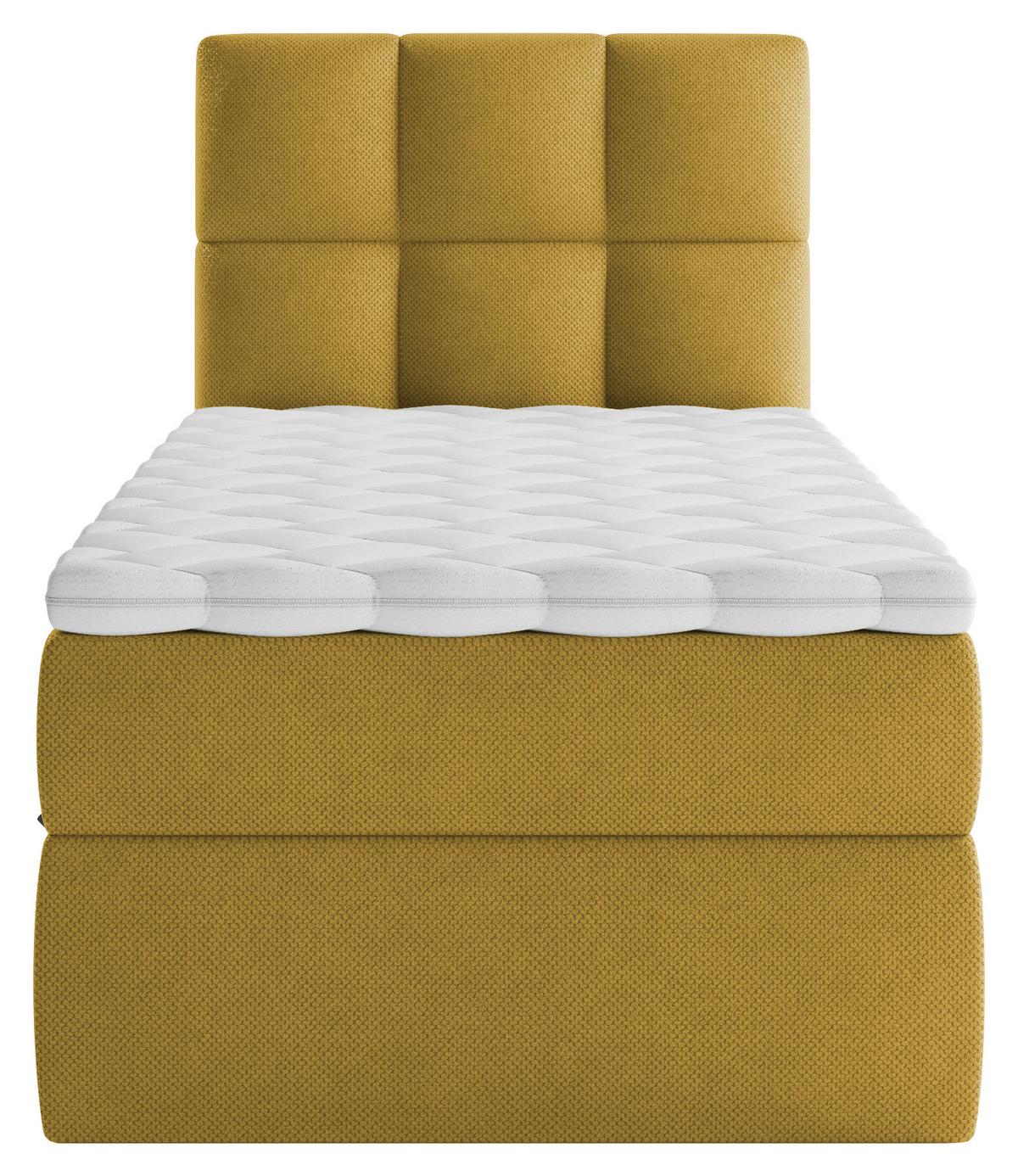 Boxbett Polly - Senfgelb/Schwarz, MODERN, Holz/Holzwerkstoff (90/200cm) - MID.YOU
