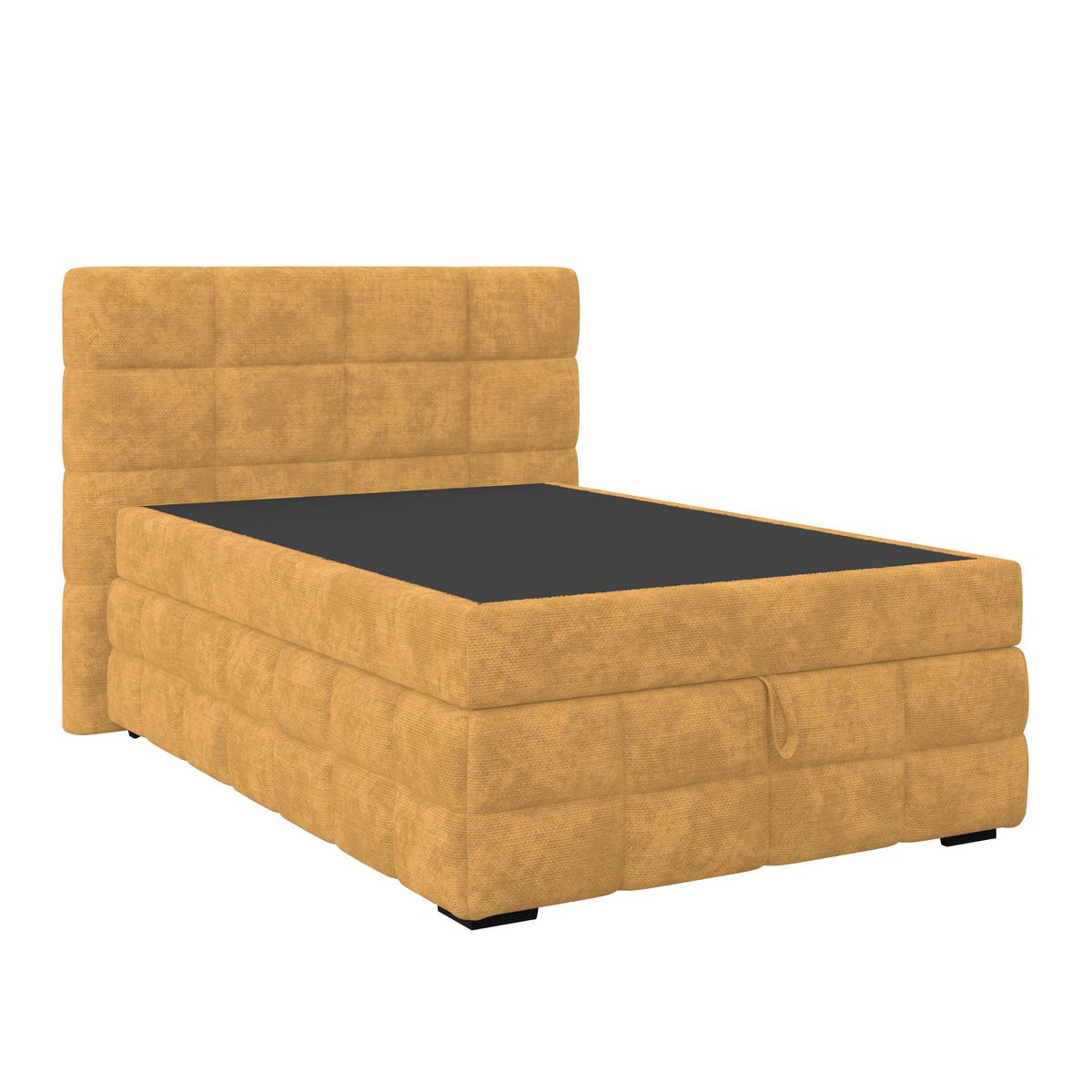 Čalúnená posteľ VEGA 140x200 cm, zlatá - čierna/zlatá, Trend, drevo/textil (140/200cm)