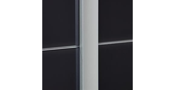Schwebetürenschrank 271cm Bensheim, Weiß/Basalt - Dunkelgrau/Weiß, MODERN, Glas/Holzwerkstoff (271/211/62cm) - James Wood