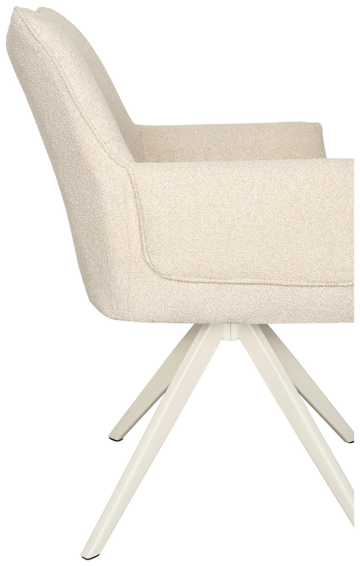 Armlehnstuhl Siena Beige B: 64 cm - Beige, MODERN, Textil/Metall (64/86/65,5cm) - Livetastic