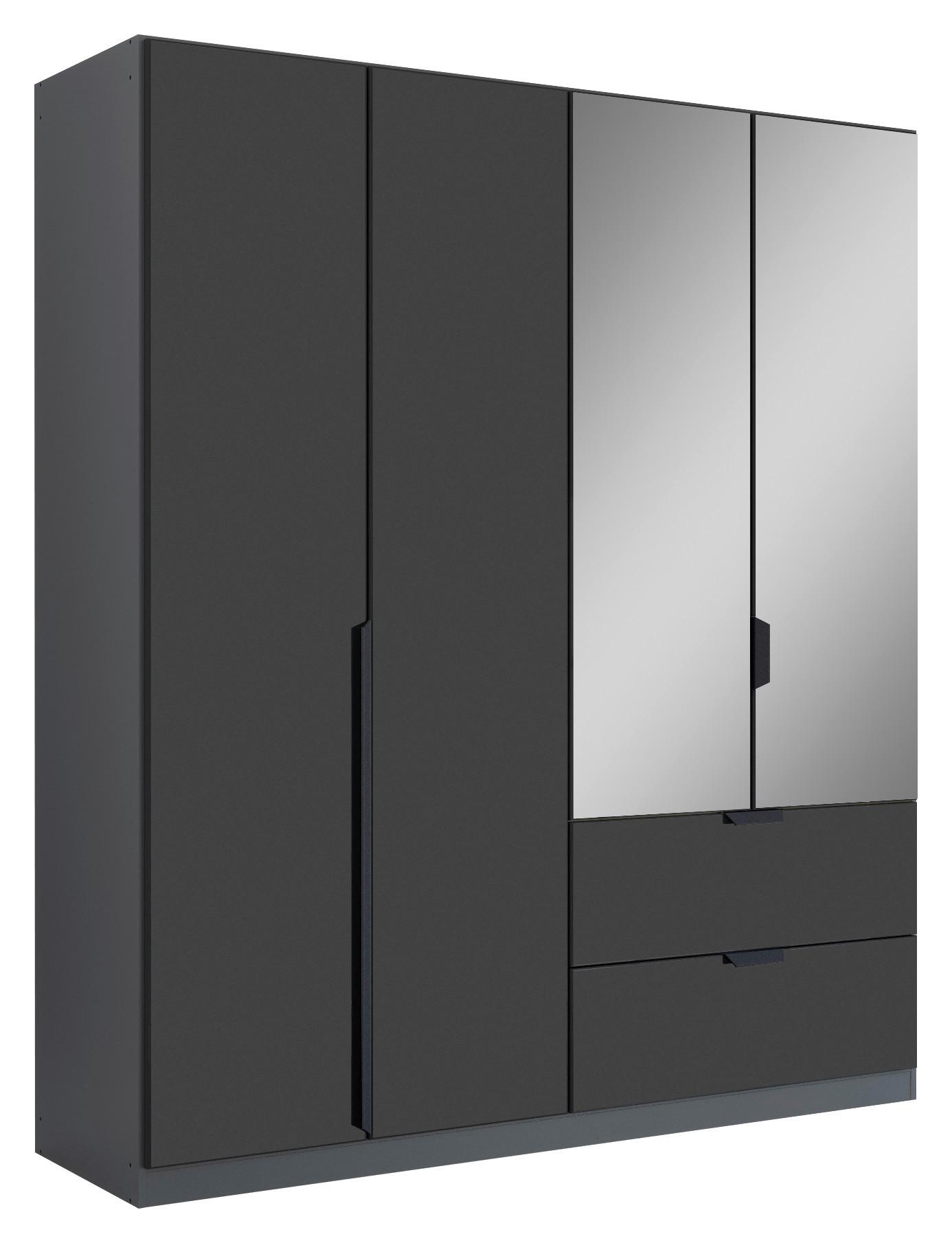 KLEIDERSCHRANK Quadra Grau Dunkelgrau - Dunkelgrau/Grau, KONVENTIONELL, Glas/Holzwerkstoff (181/210/54cm) - Rauch Möbel