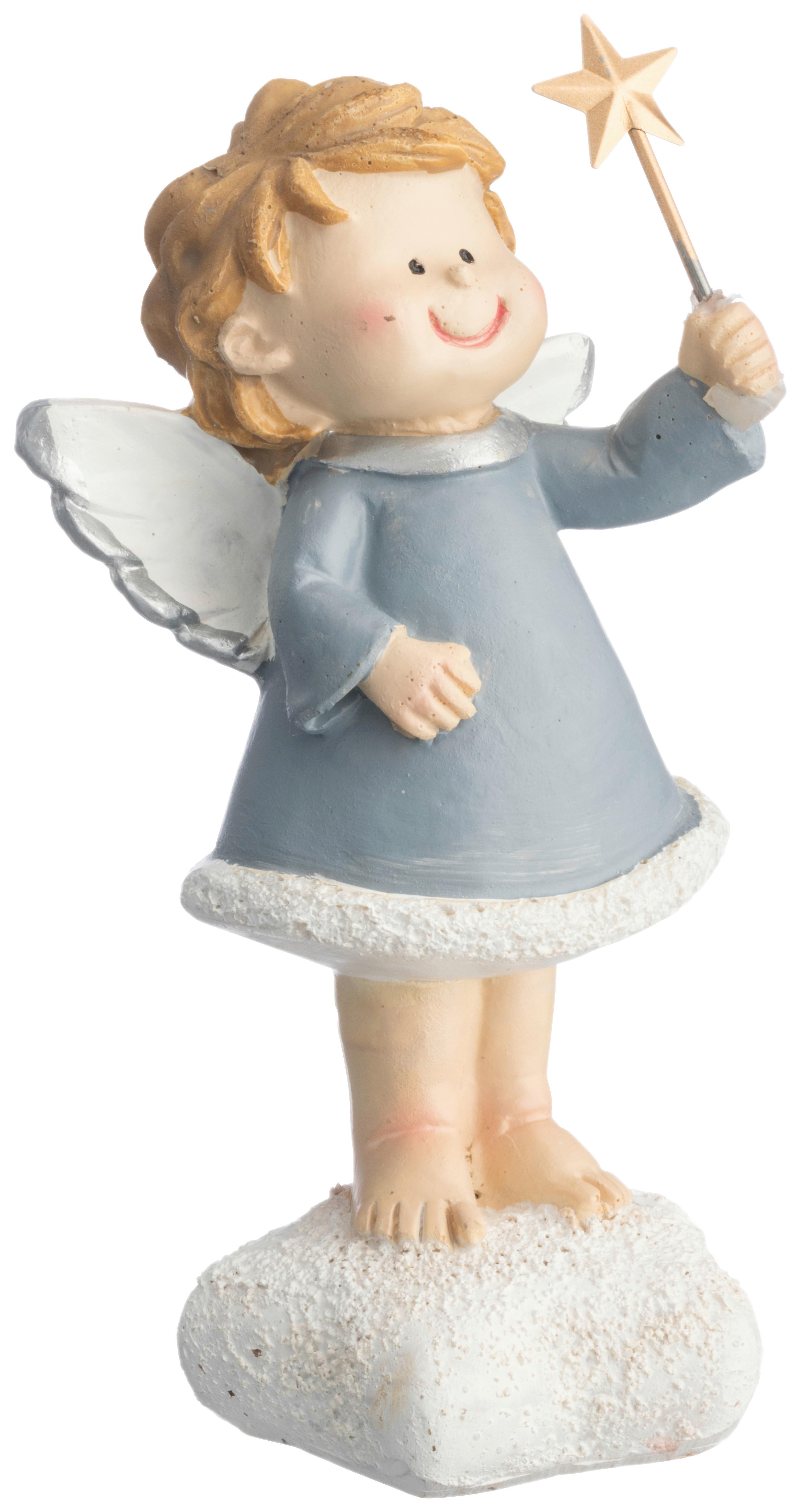 Dekoengel Gabriel - Blau/Beige, KONVENTIONELL, Kunststoff - Luca Bessoni