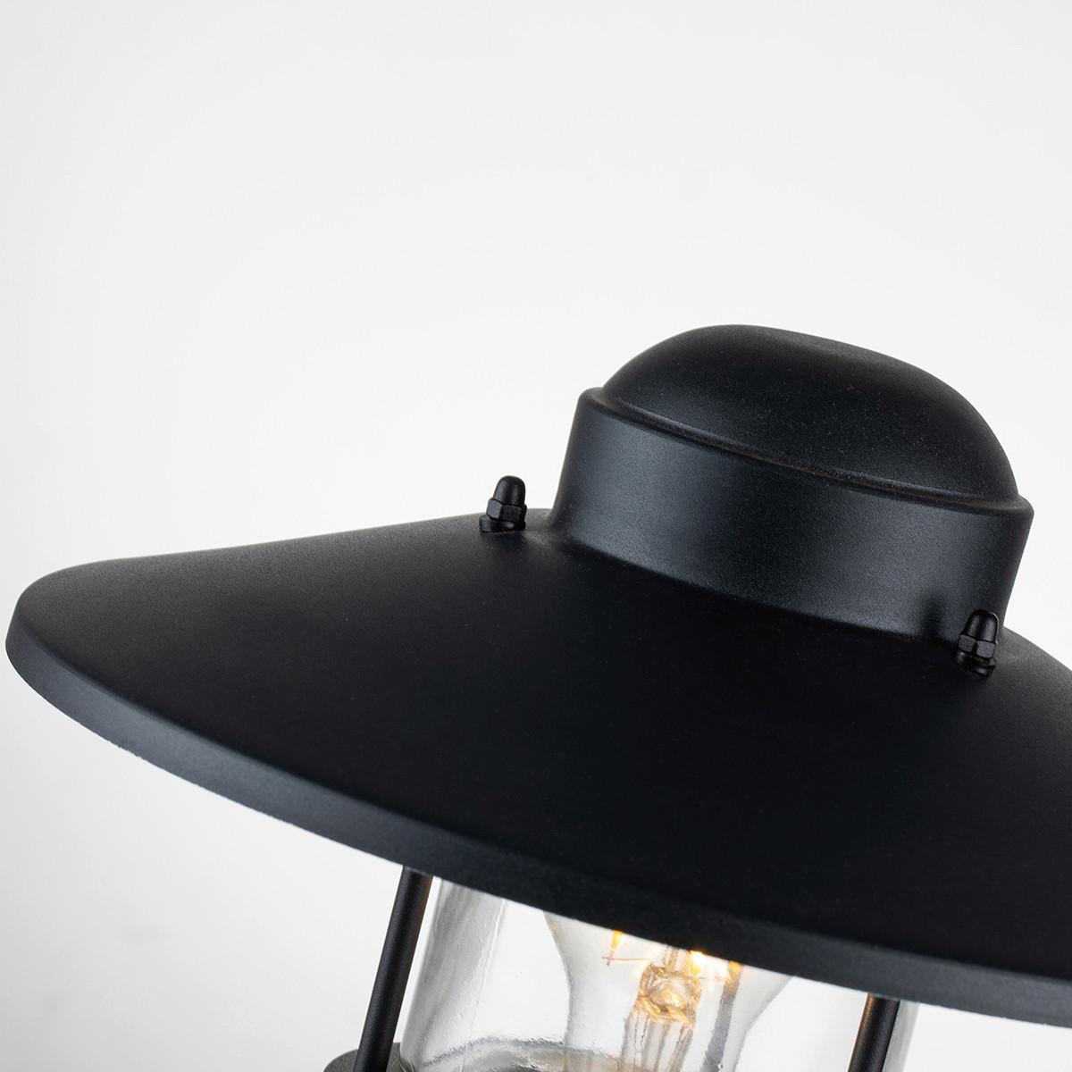 Sockelleuchte Klampenborg-Ped-Bk - Schwarz, KONVENTIONELL, Glas/Metall (27.5/31.8cm) - Elstead Lighting