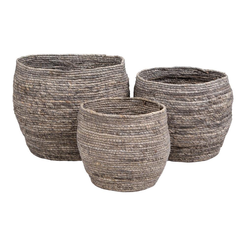 Korbset Tivoli Grau D: 24/29/33 cm - Grau, Design, Holz (24cm)