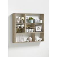 Nástenný regál Mika - dub sonoma, Modern, kompozitné drevo (90/78,5/16cm)