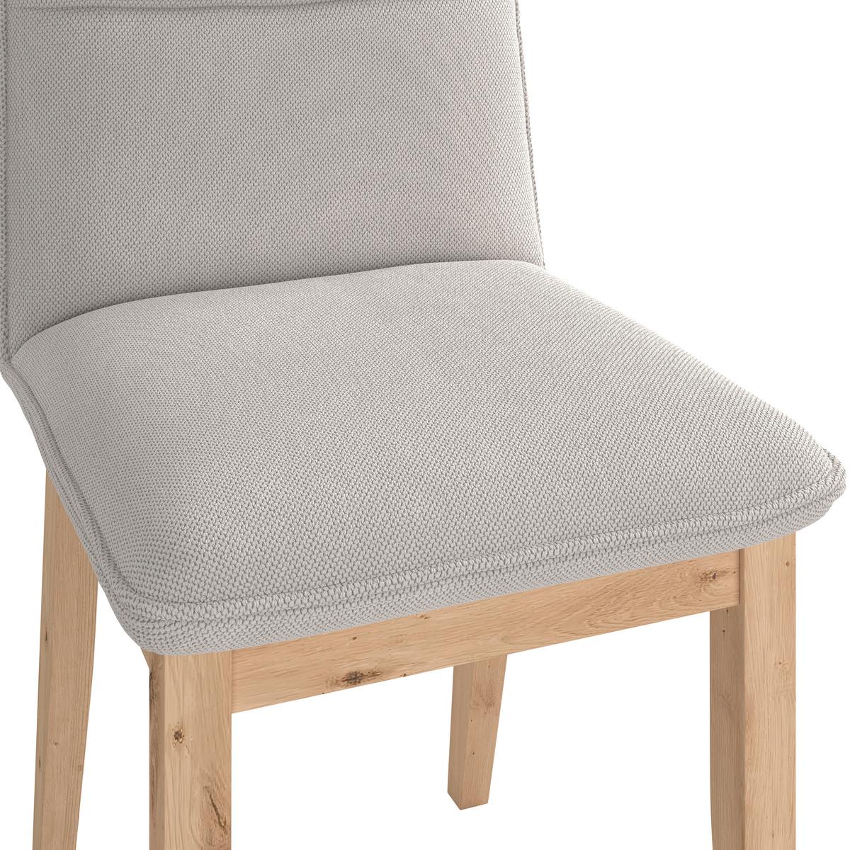 Vierfußstuhl Beluna Ii Webstoff Weiß, B: 47cm - Eichefarben/Weiß, KONVENTIONELL, Holz/Textil (47/91/44cm) - James Wood