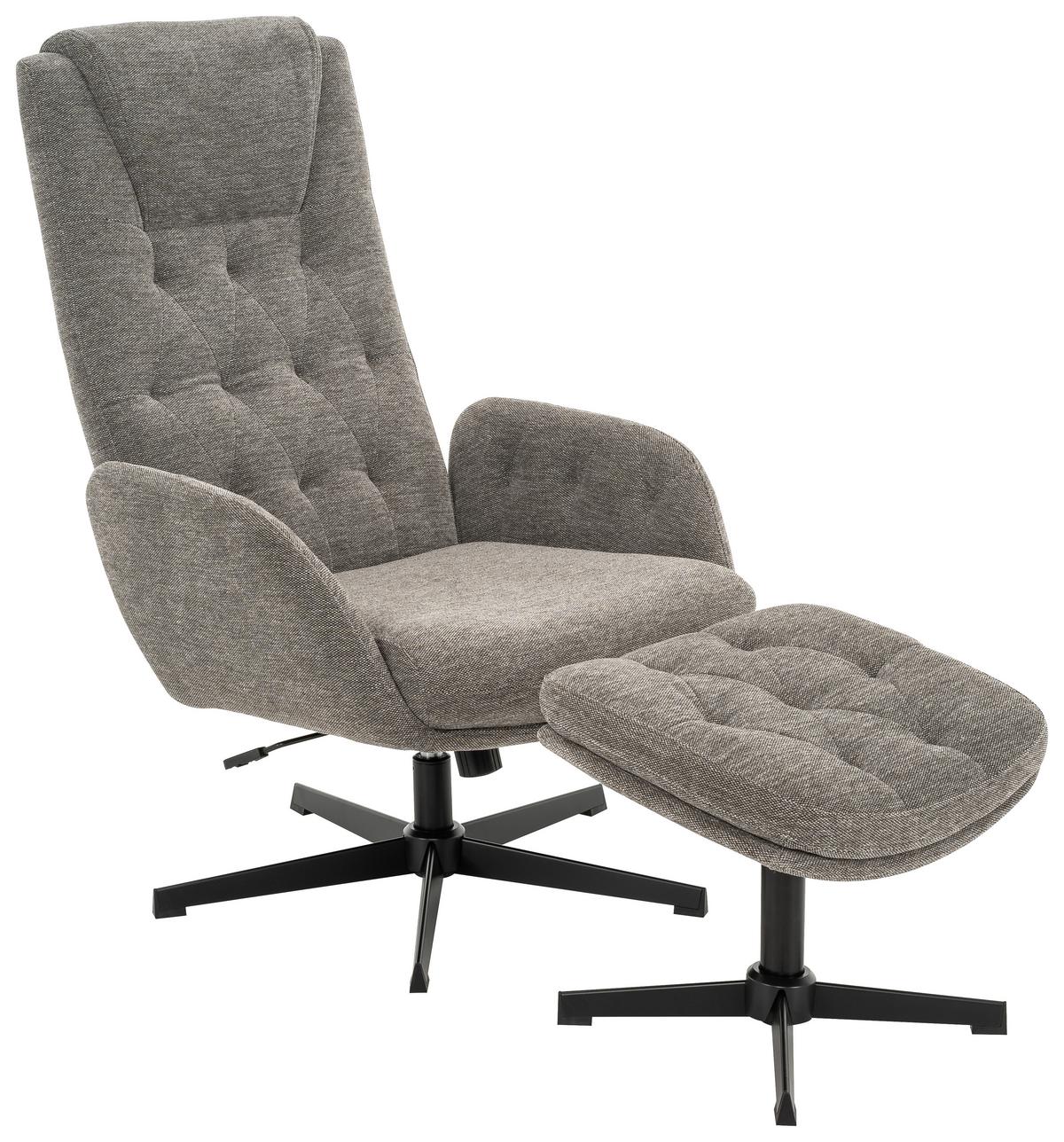 Sesselset Irmi - Schwarz/Grau, MODERN, Textil (70/107/87cm) - MID.YOU