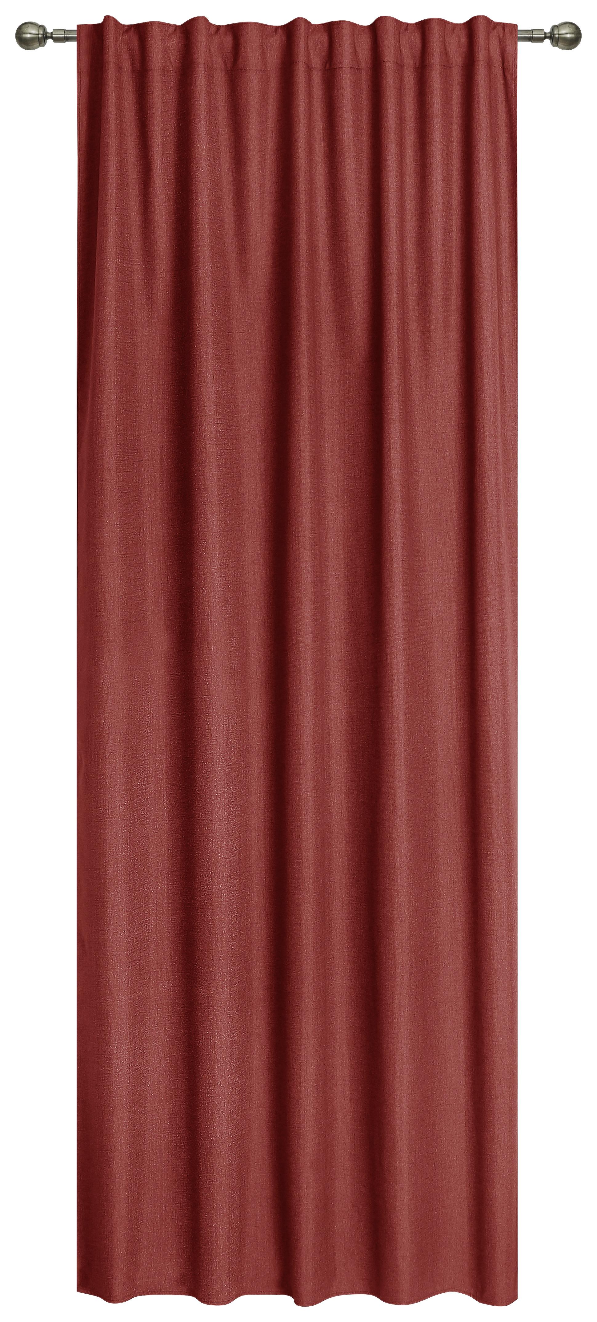 Vorhang Mit Ösen und Band Ohio 140x245 cm Rot - Rot, ROMANTIK / LANDHAUS, Textil (140/245cm) - James Wood