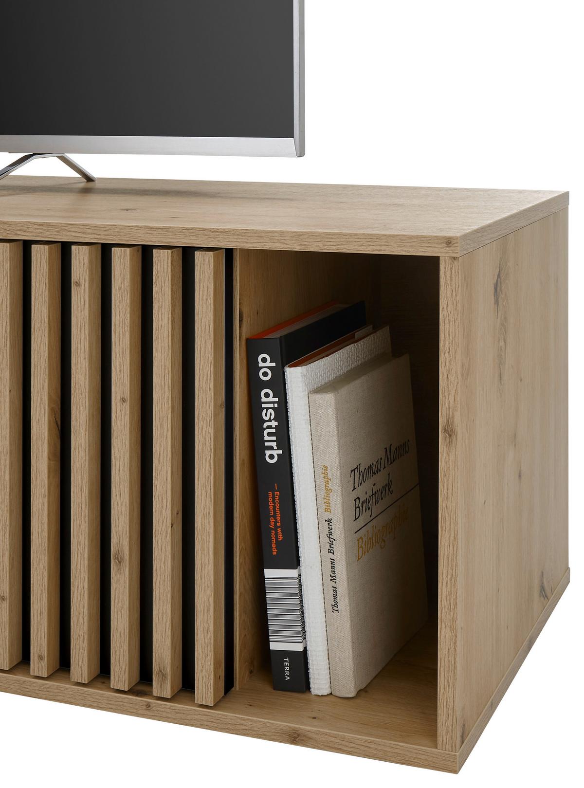 Lowboard Chiara - Schwarz/Eiche Artisan, Design, Holzwerkstoff (150/43/40cm) - Livetastic