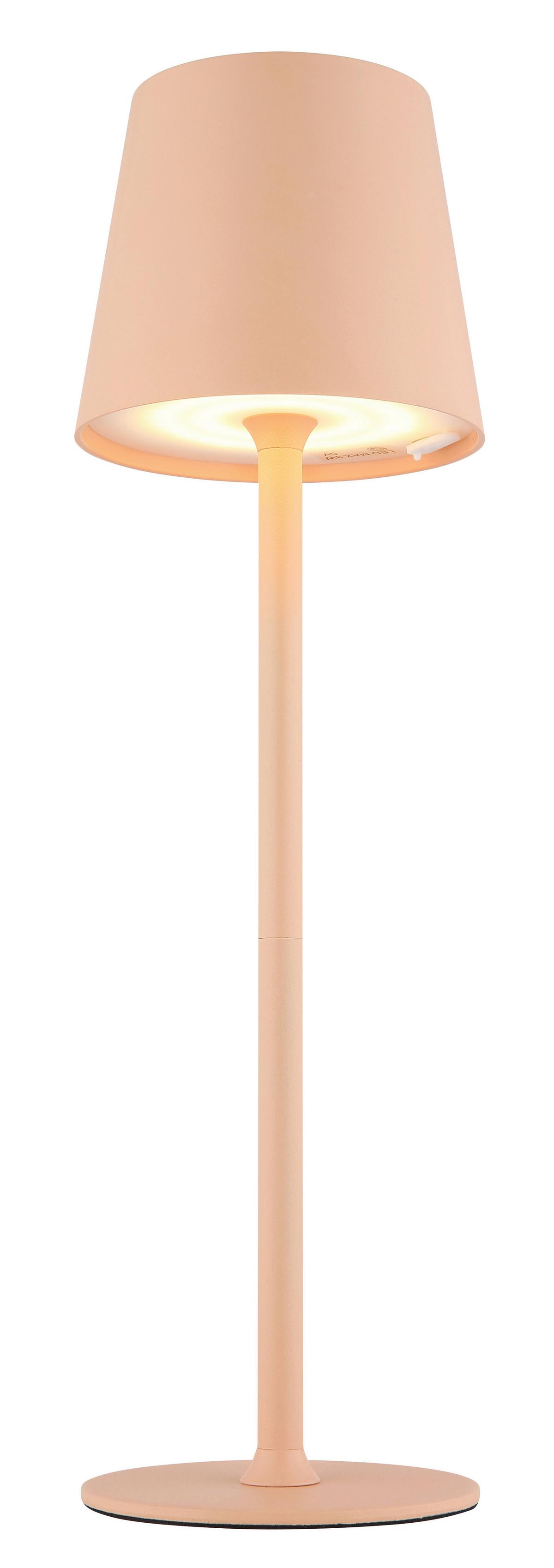 Akku-Tischleuchte 58438p 2 Höhen Montierbar - Rosa/Weiß, Trend, Kunststoff/Metall (10,6/36cm) - Globo