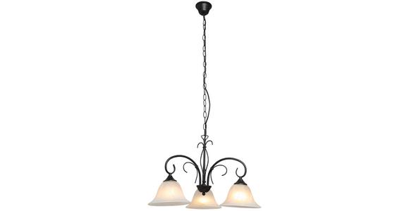 Hängeleuchte Olga H: 115 Cm 3-Flammig Mit Glasschirmen - Rostfarben/Weiß, ROMANTIK / LANDHAUS, Glas/Metall (55/115cm) - James Wood