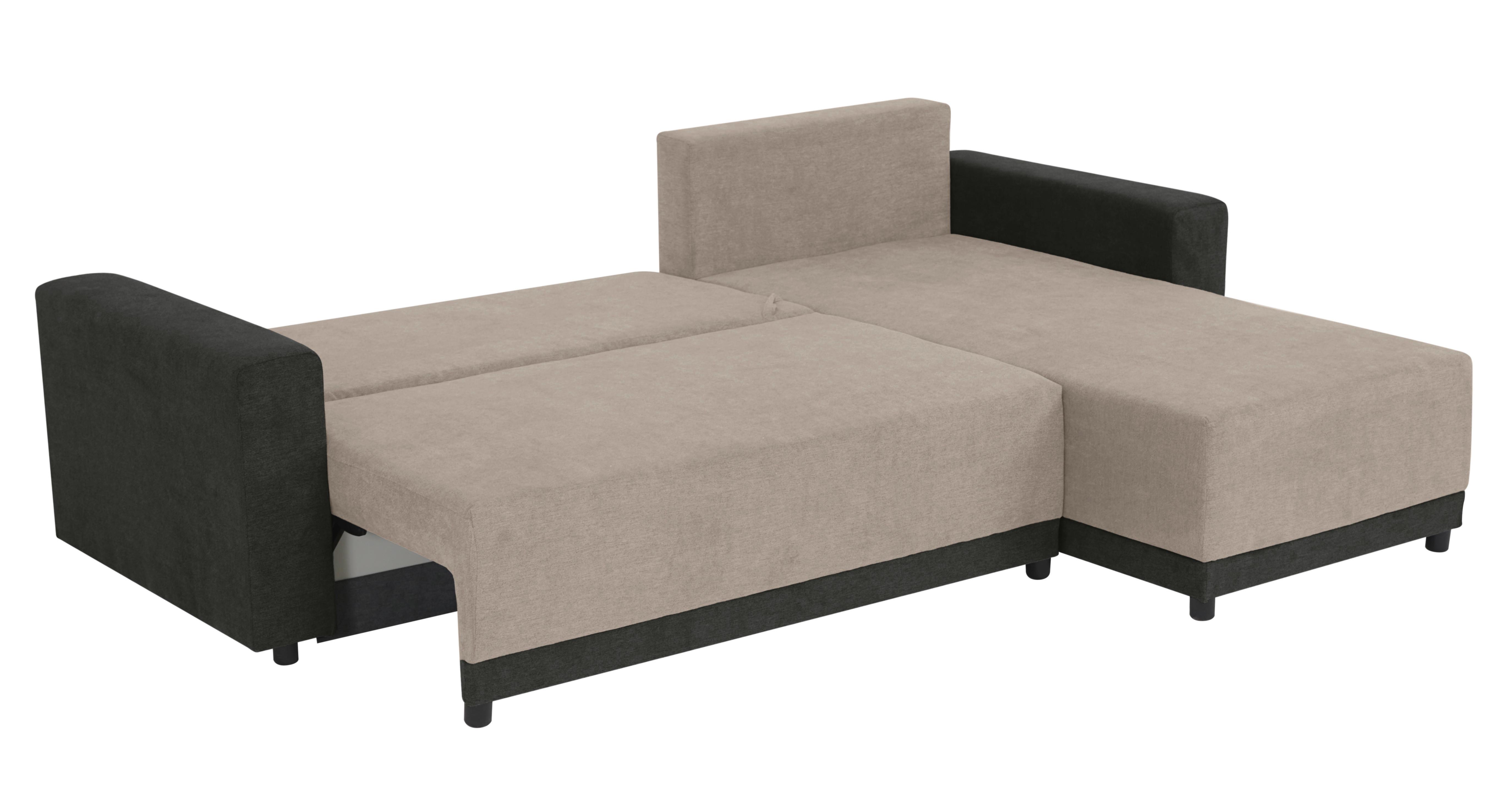 Ecksofa Time Anthrazit, Greige S: 178x248cm - Greige/Anthrazit, Design, Textil (178/248cm) - MID.YOU