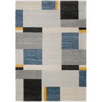 Webteppich Blau/ Gelb/ Grau Palazzo Bloc 200x250 cm - Blau/Gelb, LIFESTYLE, Textil (200/250cm) - Novel