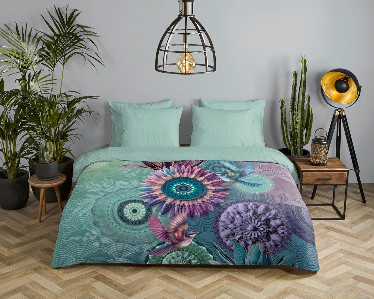 BETTWÄSCHE VESPERA - Violett/Mintgrün, Basics, Textil (140/200cm)
