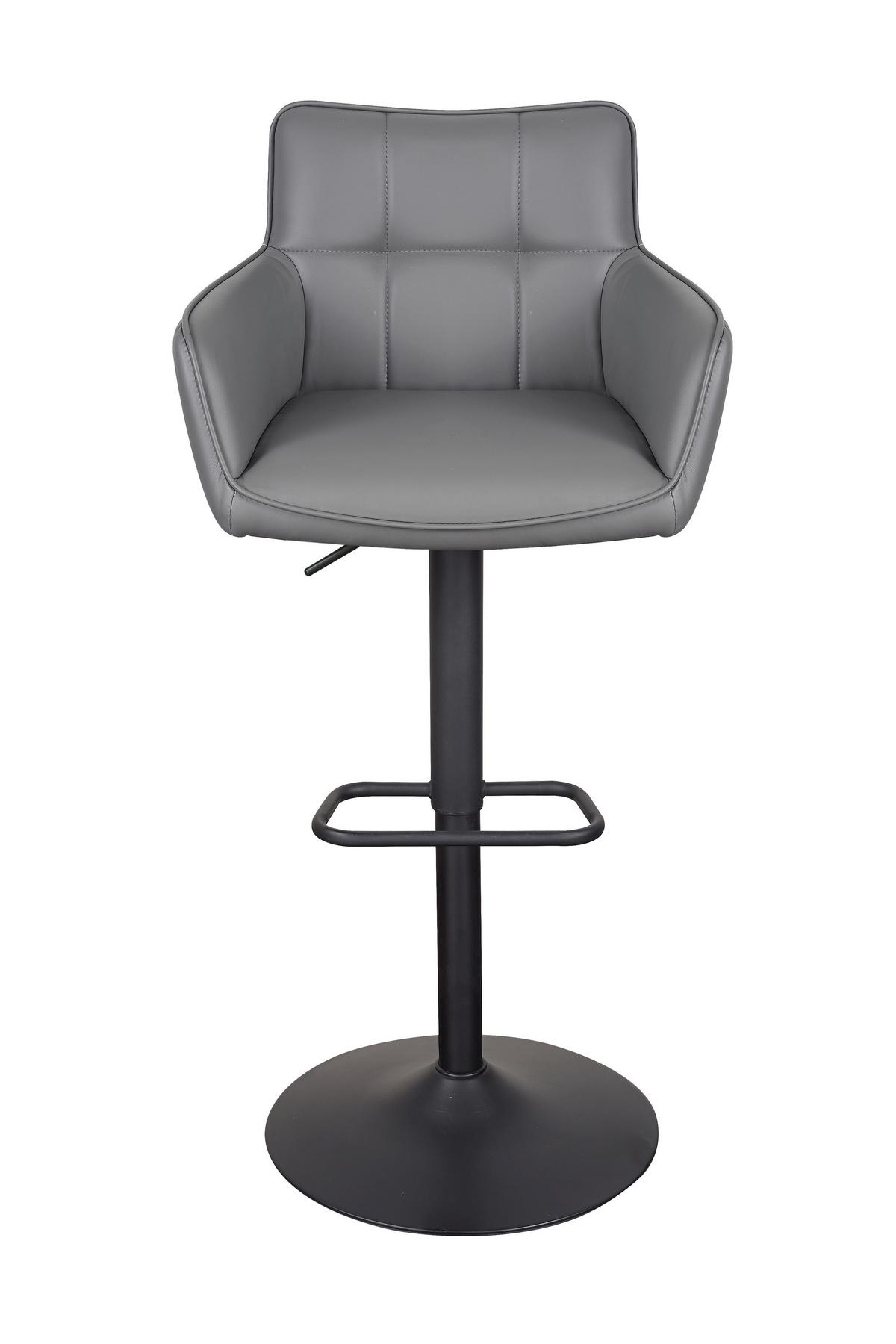 Barhocker Braga Grau B: 54,5 cm - Schwarz/Grau, MODERN, Textil/Metall (54,5/91/113/51,5cm) - Livetastic