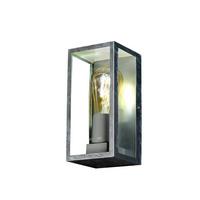 Außenwandleuchte Karo 60w Glas, Wandmontage - Klar/Zinkfarben, Basics, Glas/Metall (23,6/11/11cm)