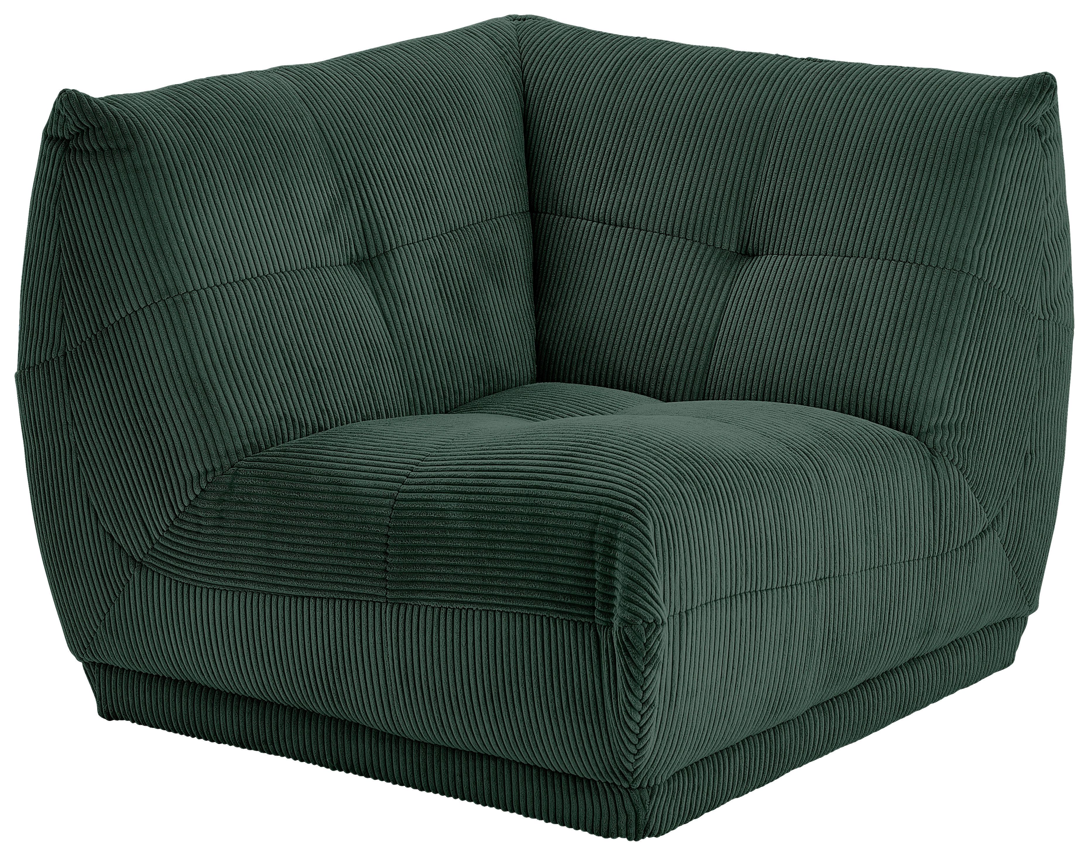 Modul Sofa Giselle Ecke B: 105 cm Cord Dunkelgrün - Dunkelgrün, Trend, Textil (105/80/105cm) - Livetastic