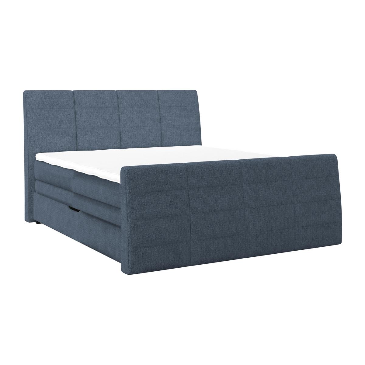 Boxspringbett Libra - Schwarz/Dunkelblau, KONVENTIONELL, Textil (160/200cm)