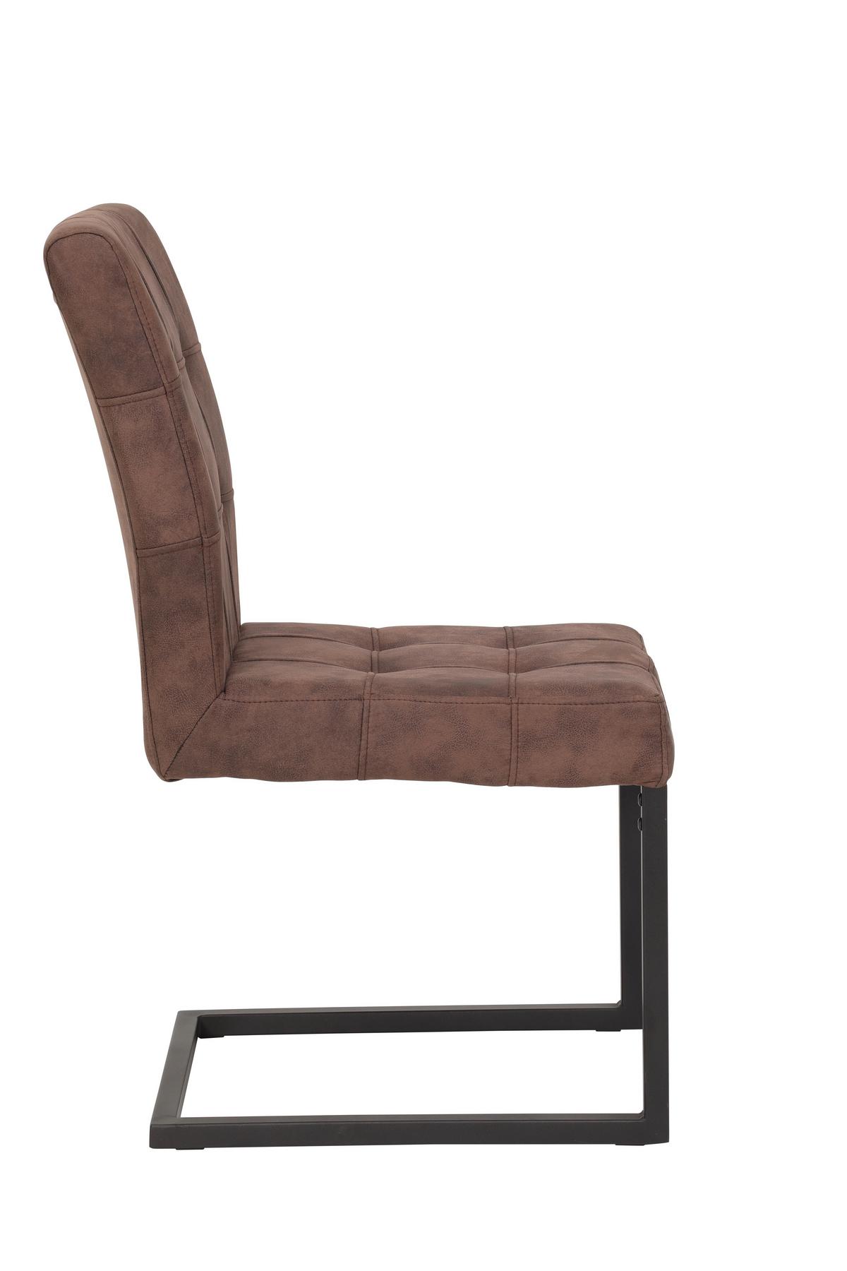 Schwingstuhl-Set Donna S - Anthrazit/Braun, MODERN, Textil/Metall (42/91/62cm) - MID.YOU