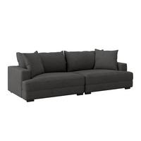 Megasofa Pelle-Megasofa - Wengefarben/Dunkelgrau, Trend, Textil (261/124cm) - Luca Bessoni