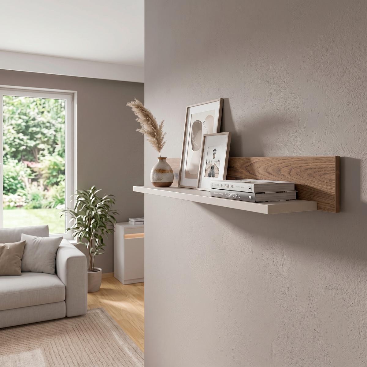 Wandboard SAMU Kaschmir/Eichefarben B: 90 cm - Kaschmir/Eichefarben, MODERN, Holzwerkstoff (90/10/13,6cm)