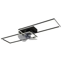 Deckenventilator 67243-30bf - Opal/Schwarz, Design, Kunststoff/Metall (90/30/15cm) - Globo