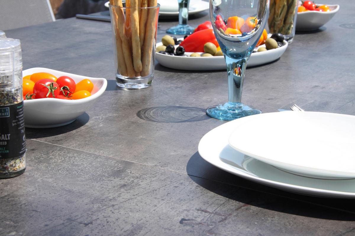 Gartengarnitur 5-tlg. Urban Metall/Textil/Holzwerkstoff - Platinfarben/Anthrazit, Basics, Holzwerkstoff/Textil (160+60/98/74cm) - Acamp