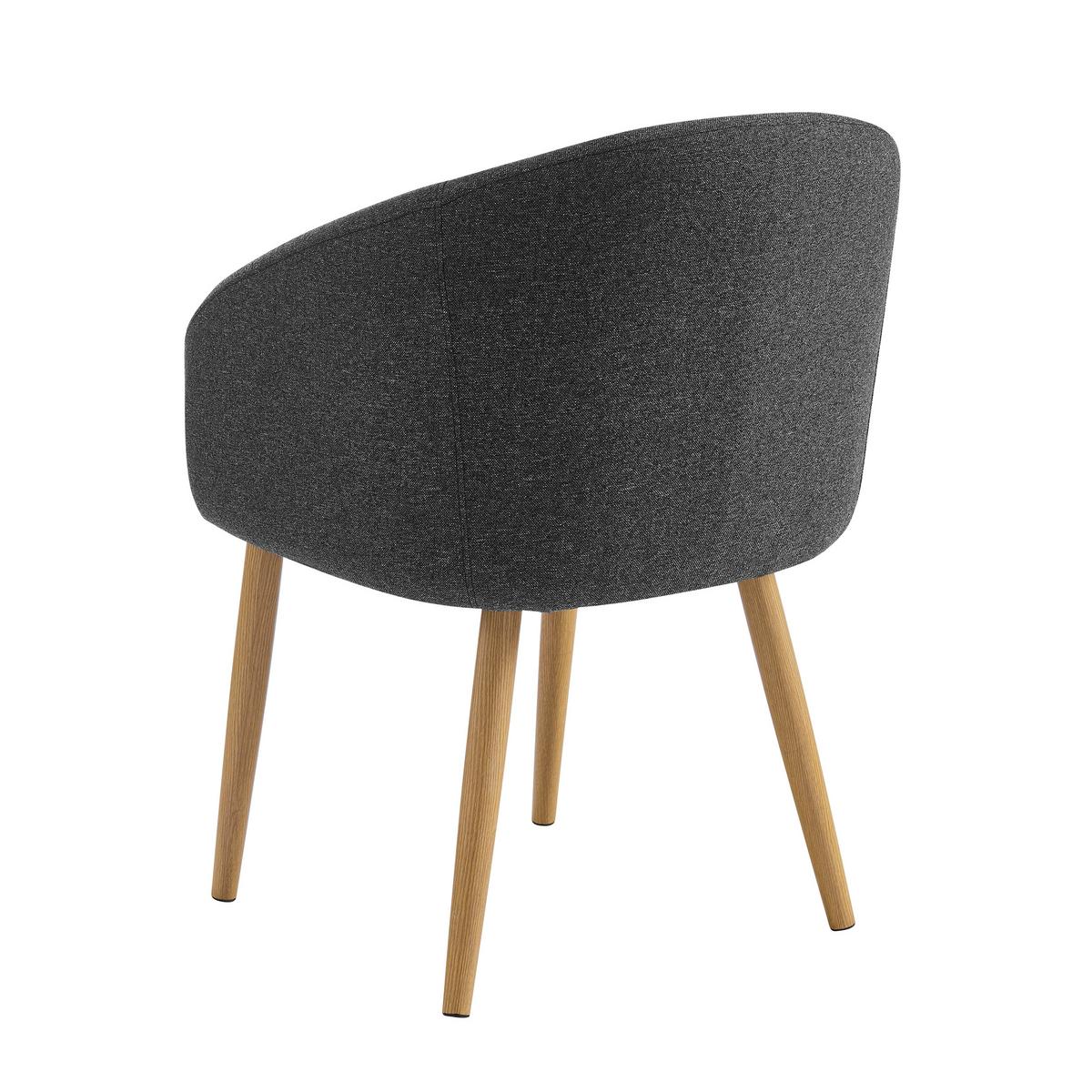 Armlehnstuhl-Set Schwarz B: 64,5cm 2-teilig - Eichefarben/Schwarz, Design, Textil/Metall (64,5/84/58cm) - Livetastic